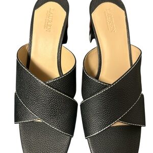 Ralph Lauren Black Leather Mules